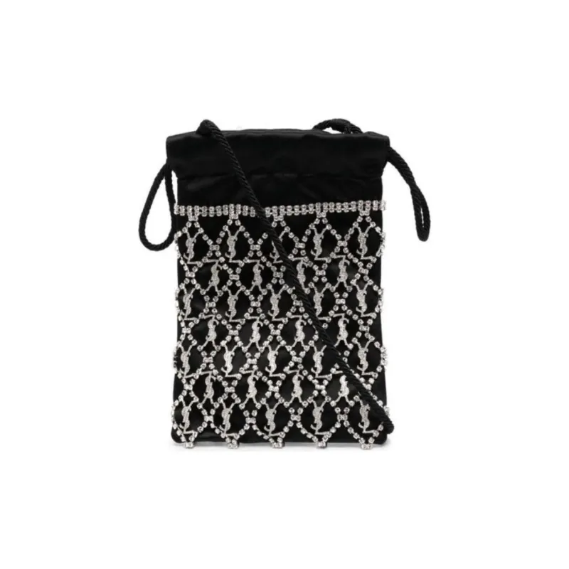 SAINT LAURENT LE MONOGRAMME Fabric Crossbody Bag Regular Women's Black-2