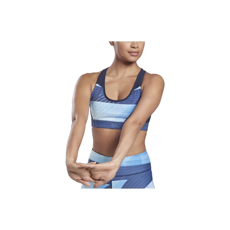 Reebok Tsr Lux Racer Bra- Aop Sports Underwear Women's Blue-5