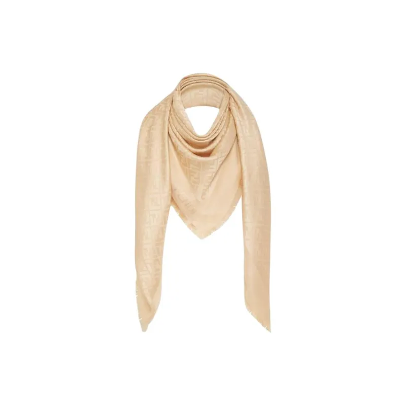 FENDI Organic Silk Shawls Women's Light Umber-1