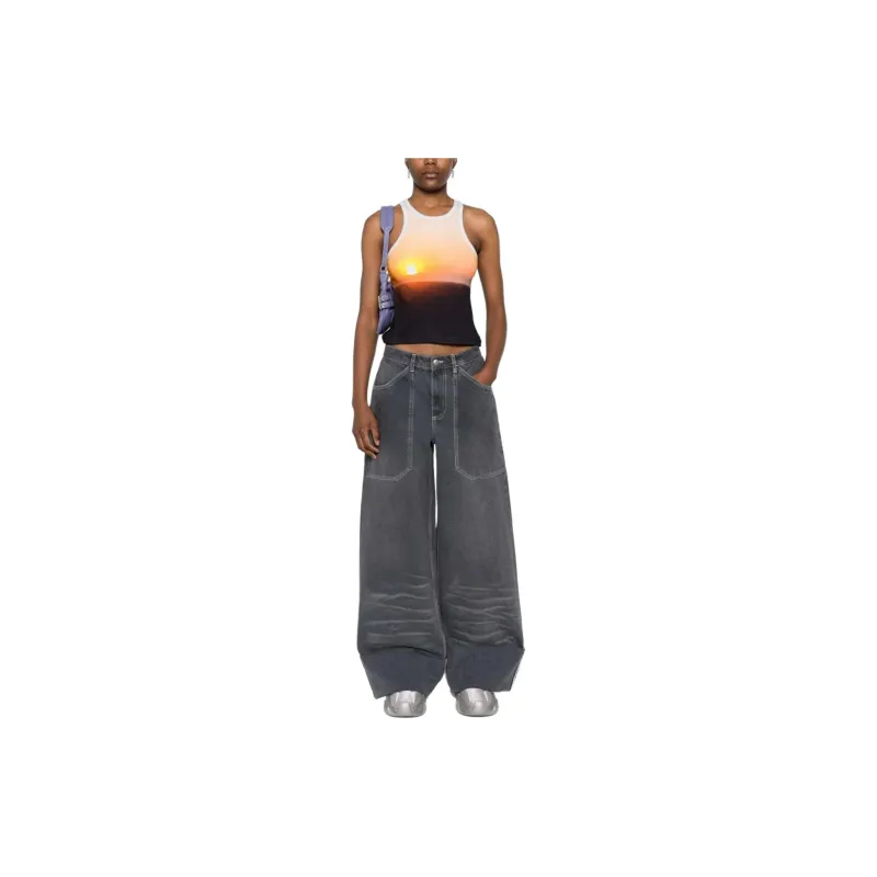 MSGM Sunset Motif Ribbed Knit Top-1
