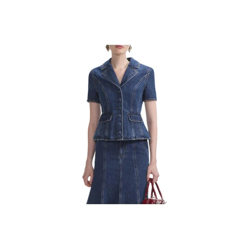 Self portrait Business Suit Women's Denim Blue-1