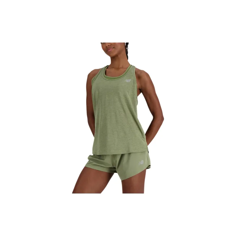 New Balance Athletics Tank Top Women's Dark Olive Stone Color-2