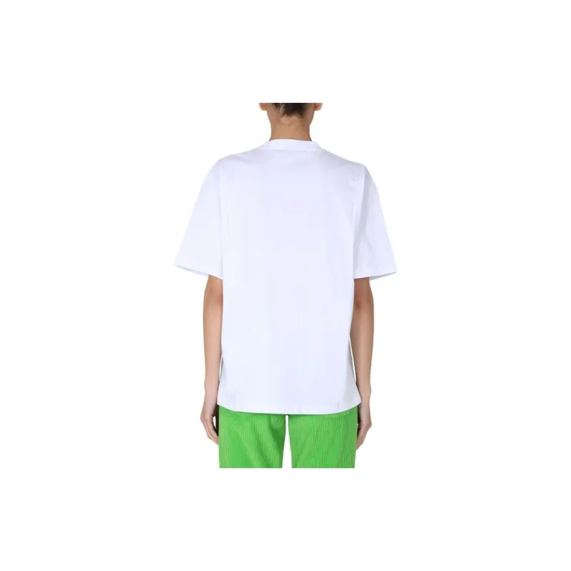 MSGM Drop Shoulder Sleeve T Shirt Women's White-3