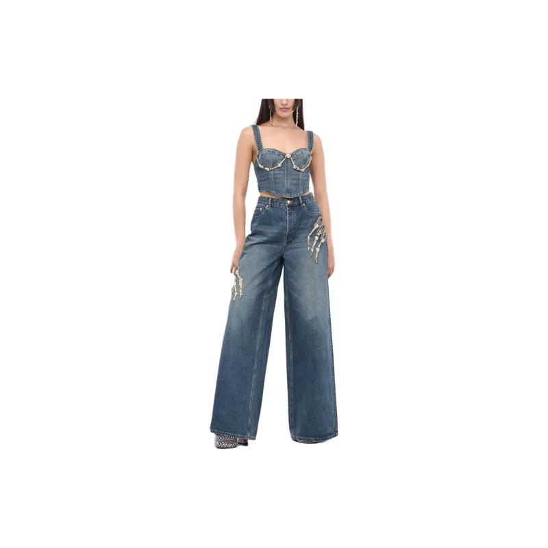 AREA Claw Cup Embellished Cropped Bustier Top-3
