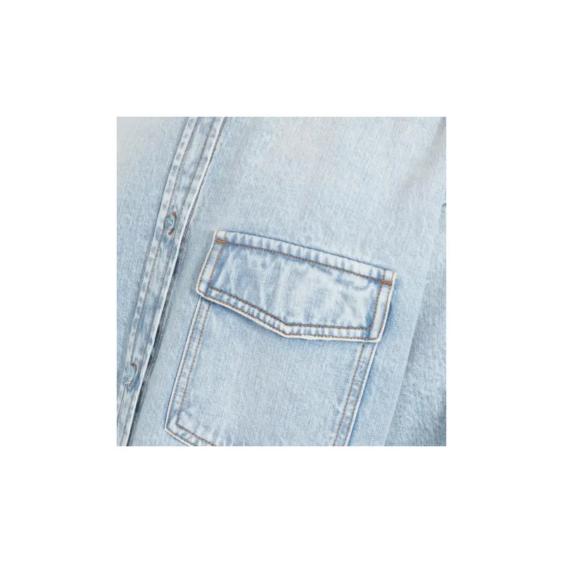 SportMax Buttoned Long Sleeved Denim Shirt-5