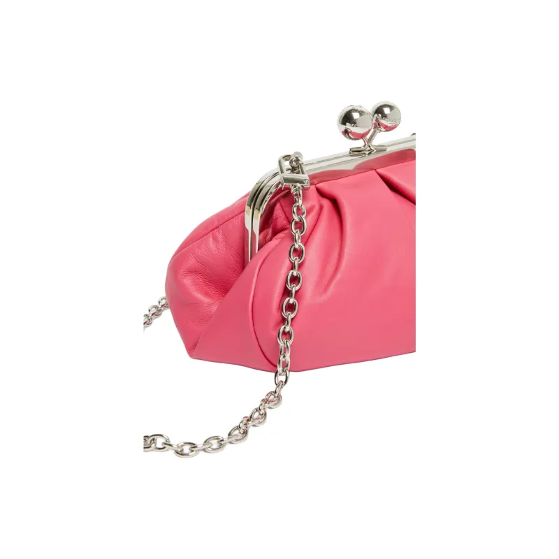 MaxMara Leather Handbag Clutch Trumpets Women's Bright Pink-3