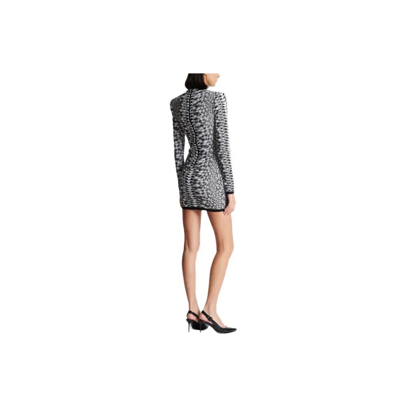 BALMAIN Python jacquard Knitted Minidress-1