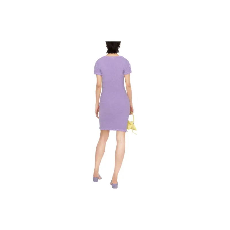 MOSCHINO Short Sleeved Dresses Women's Purple-2