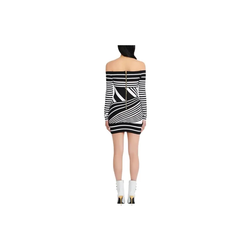BALMAIN Jacquard stripe Minidress-2