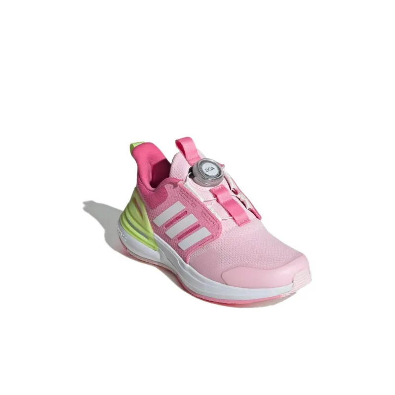 Adidas Rapidasport BOA Abrasion Resistant Low Top Kids' Running Shoes Pink Yellow Kids'-2
