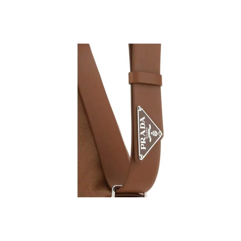 PRADA Leather Sling Bag, Fanny Pack Men's Brown-3