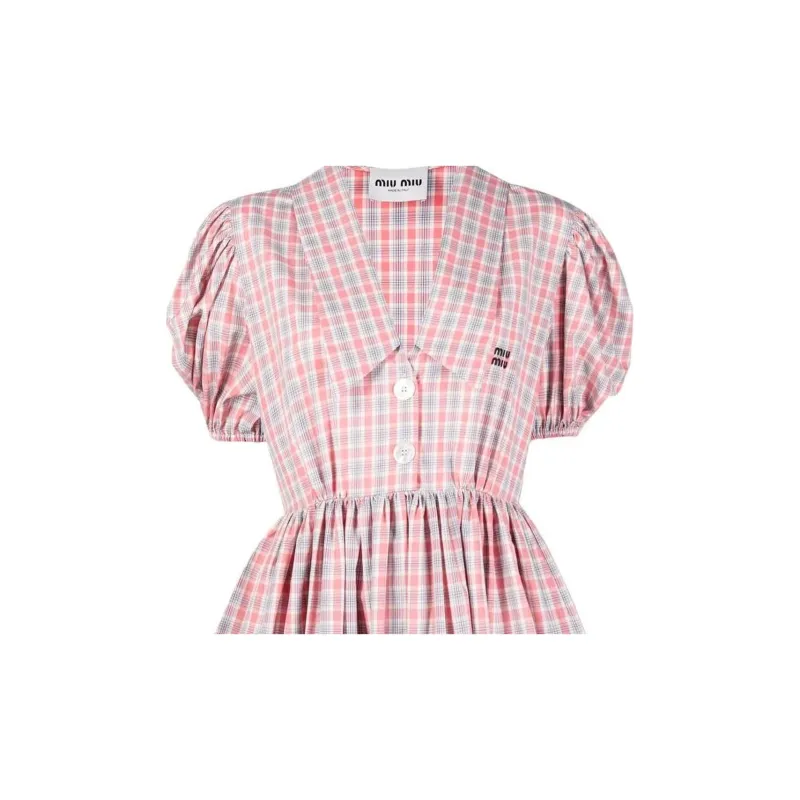 MIU MIU Short-Sleeved Dresses Women's Pink-4