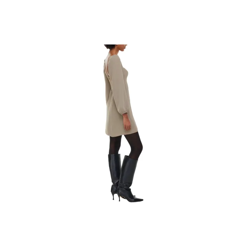 ARITZIA Wilfred Novella Dress Long-Sleeved Dresses Women's Nomad Taupe/Nomad Gray Umber-4