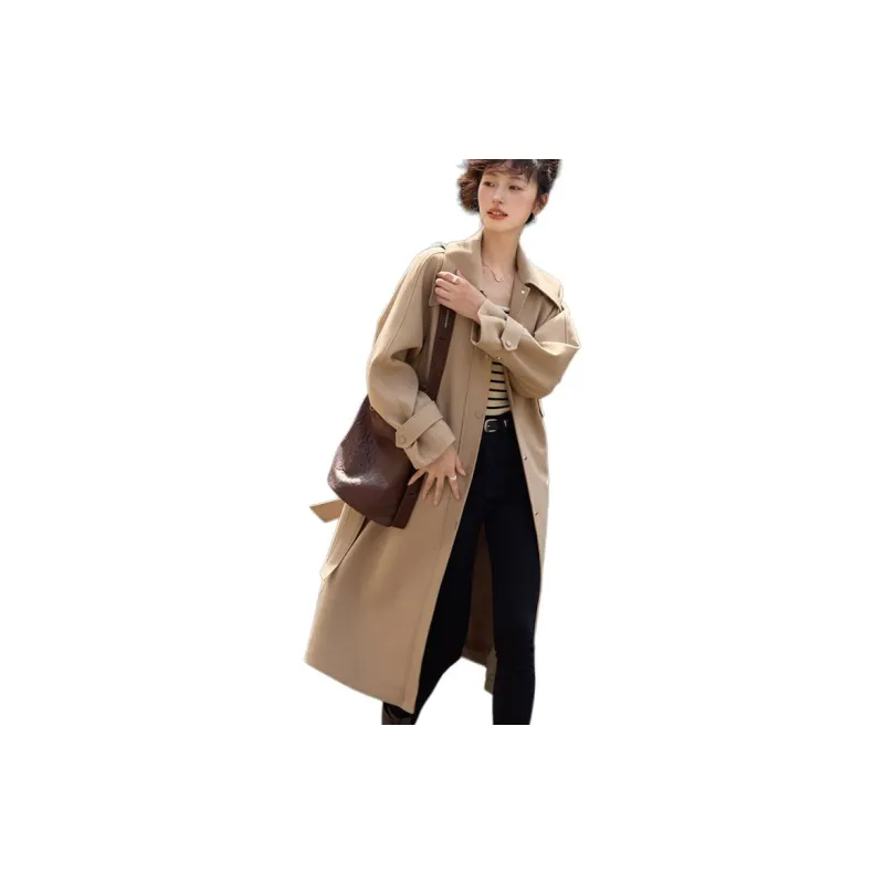 Mo Han Yi Mei Trench Coat Women's Khaki-2
