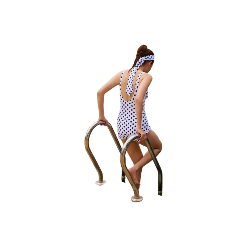 TOSWIM One-piece Swimsuit Women's Black And White Polka Dot-2