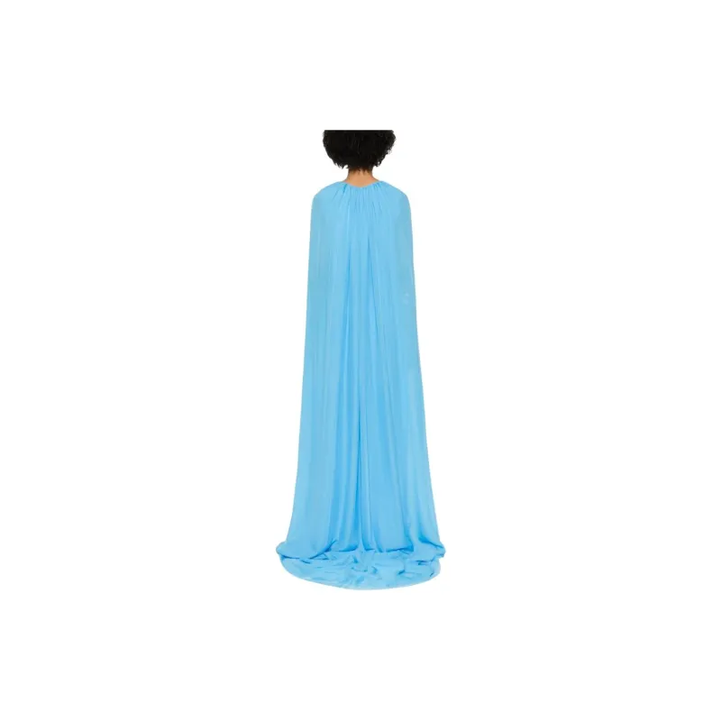 OSCAR DE LA RENTA Draped Silk Maxi Dress-3
