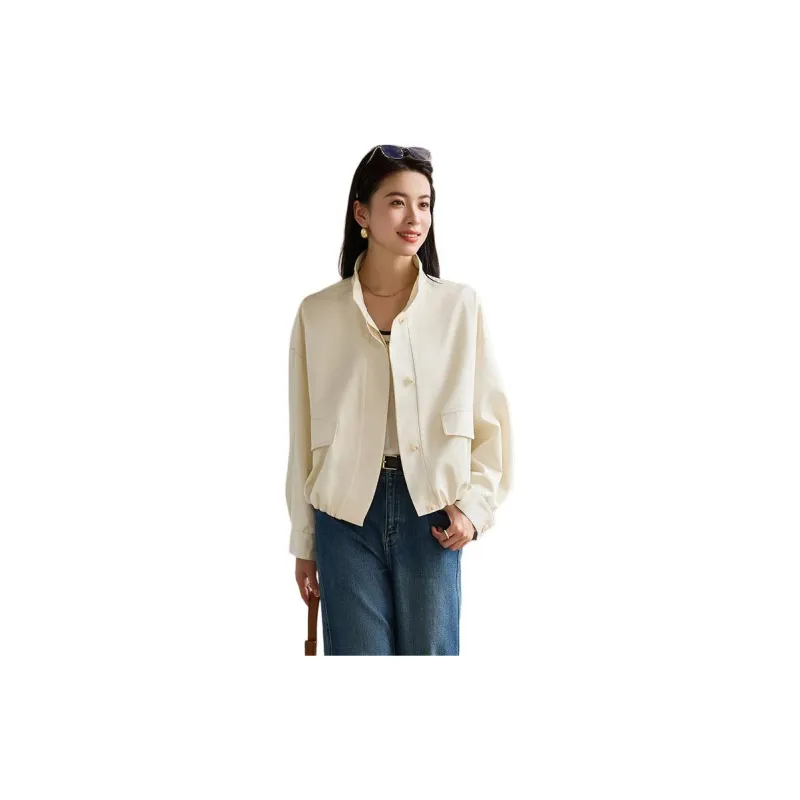 Yi Mengyuan Cropped Trench Coat Women's-4
