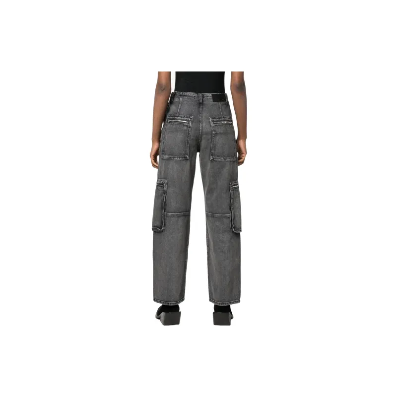 AMIRI Loose Straight Cargo Pants 'Aged Black'-2