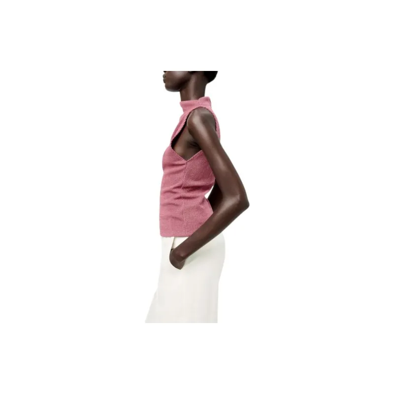 ZARA Tank Tops Women's Pink-4