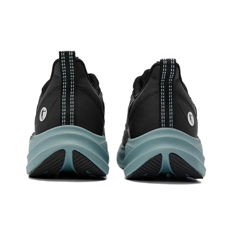 QIAODAN Abrasion Resistant Slip Resistant Low Top Casual Running Shoes Men's Black Cyan-2