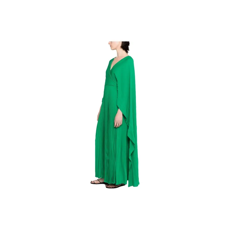 Valentino Long Sleeved Dresses Women's Green-3