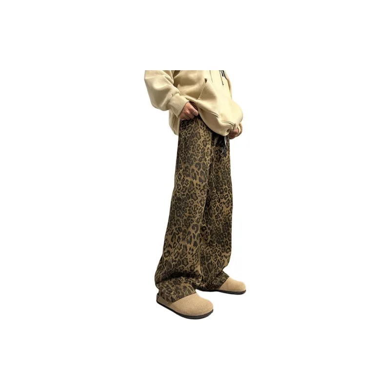 COMOWA Jeans Unisex Leopard Print-1