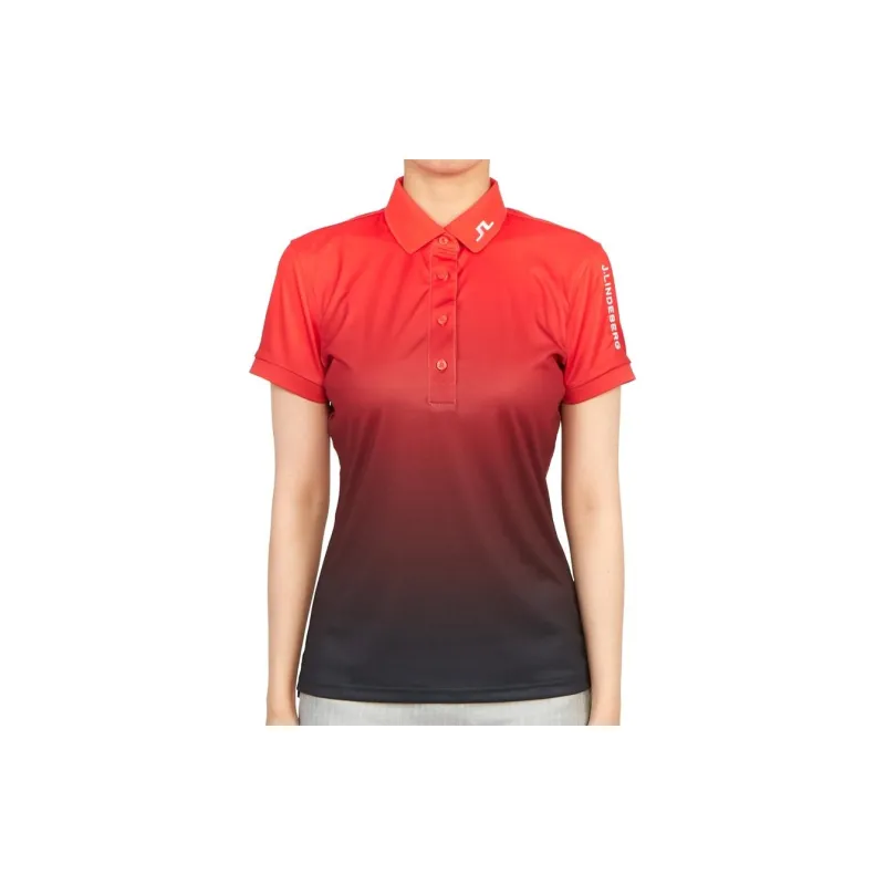 J.Lindeberg Tour Tech Print Polo Shirt Women's Red-2