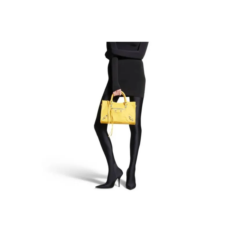 Balenciaga Lambskin One Shoulder Handbags Small Size Women's Yellow-7