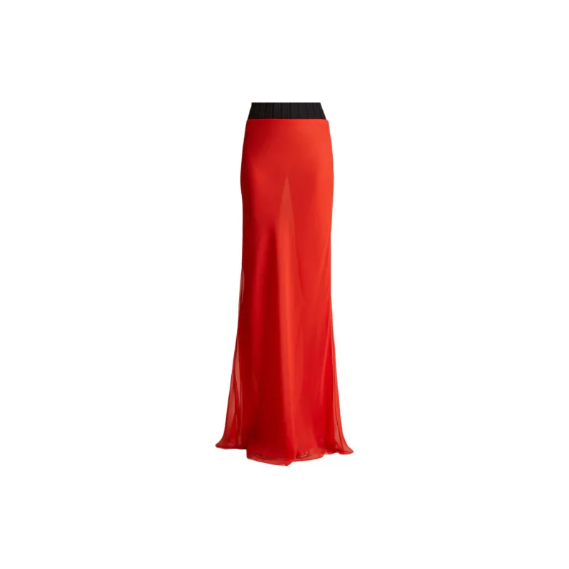 KHAITE The Mauva Silk Maxi Skirt-1