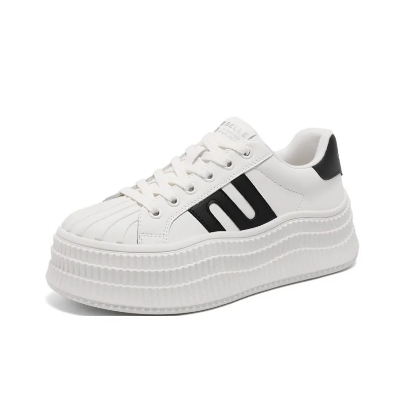 BELLE Anti Slip And Wear Resistant Lightweight Height Increasing Low Top Skateboard Shoes Women's-11