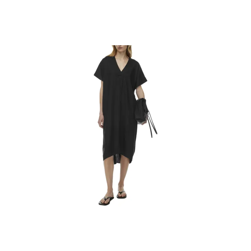 ARITZIA The Group By Babaton Charette Linen Dress Short-Sleeved Dresses Women's Black-2