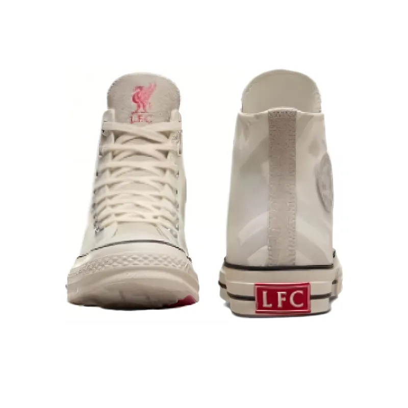 LIVERPOOL FC x Converse Chuck 70 Anti Slip Wear Resistant High Top Canvas Shoes Unisex White Gray-3