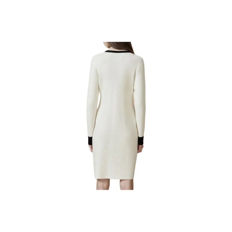 DKNY Long Sleeved Dress Women's White-2