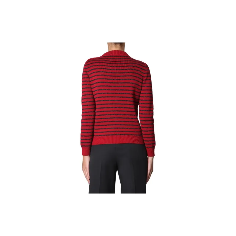 SAINT LAURENT Striped Knit Sweater-2