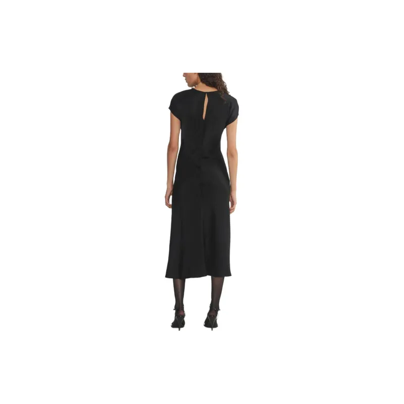 ARITZIA FW24 Wilfred Nicolette Satin Dress Short-Sleeved Dresses Women's BLACK/Black-3