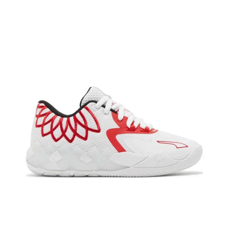 Puma LaMelo Ball MB.01 Lo Team Color White High Risk Red GS-1