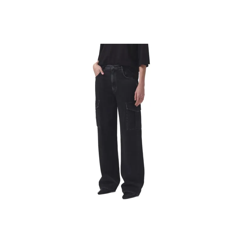 AGOLDE Mid-Rise Buttoned Wide-Leg Jeans-3