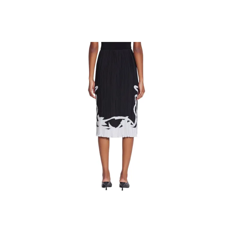 Lanvin Two Toned Straight Hem Pleated Skirt-1