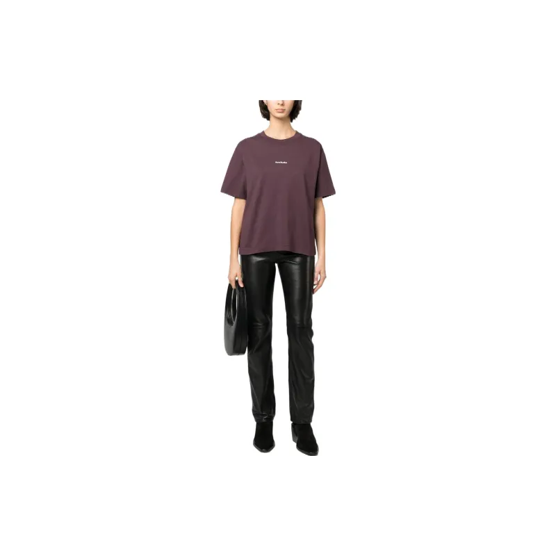 Acne Studios Logo T Shirt Aubergine Purple-1