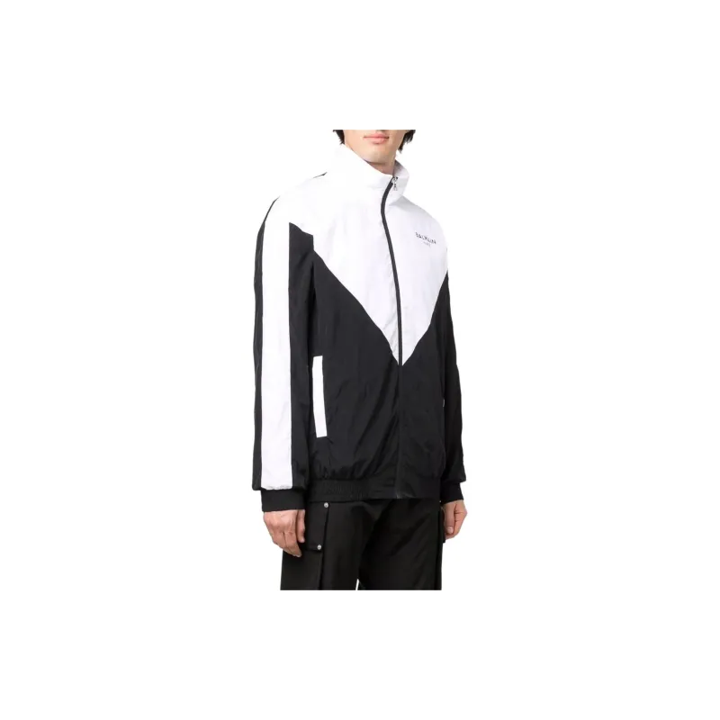 BALMAIN Logo Print Multi Cut Track Jacket-5
