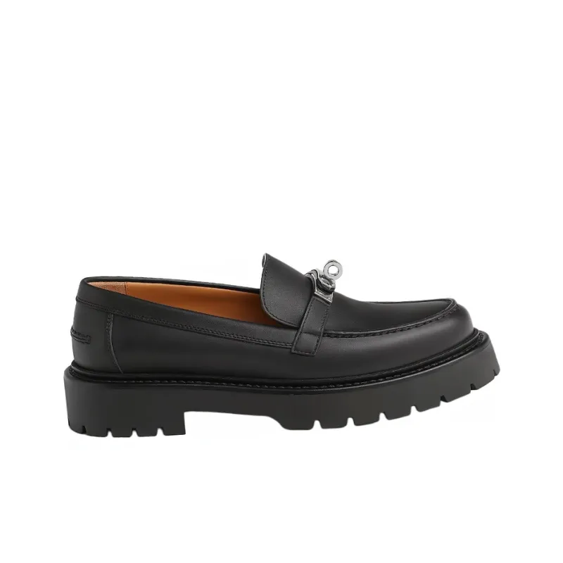 HERMES Icone Loafers Women's Black-1