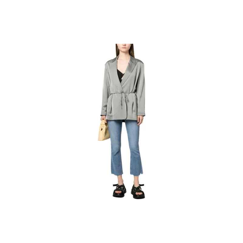 VINCE V neck Double breasted Blazer-1