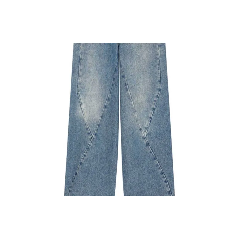 Givenchy Wide Pants With Stitching Details Com 'Medium Blue'-4