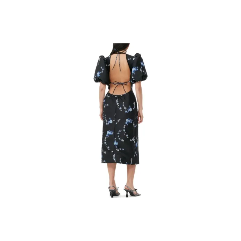 GANNI Floral jacquard Midi Dress-2