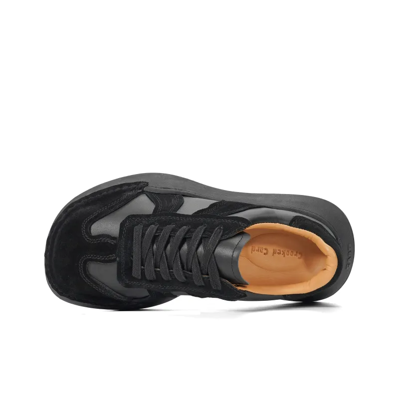 CROOKED CARD Skateboard Shoes Unisex Low Top Brown/Black-4