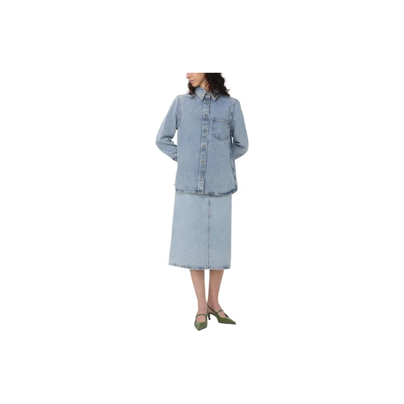 TOTEME Buttoned Long Sleeved Denim Shirt-2