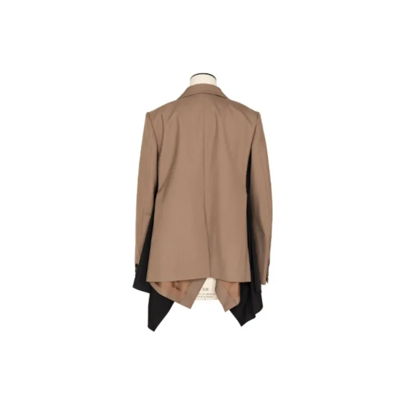 Sacai Single Breasted Panelled Poplin Jacket-1