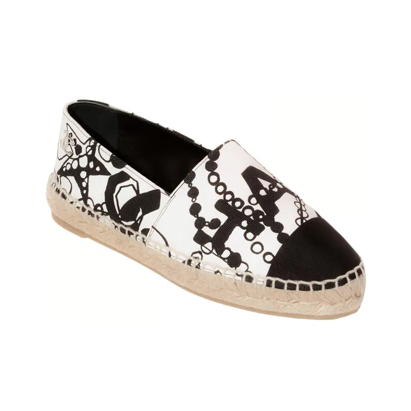 CHANEL Espadrilles Women's Black/White-2