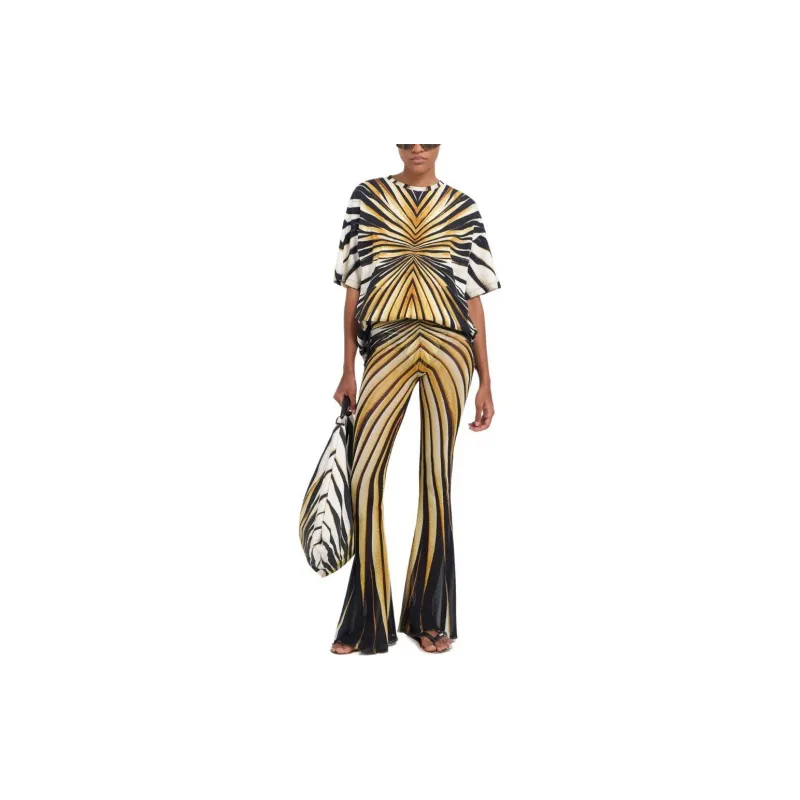 Roberto Cavalli Ray Of Gold Flared Trousers-2