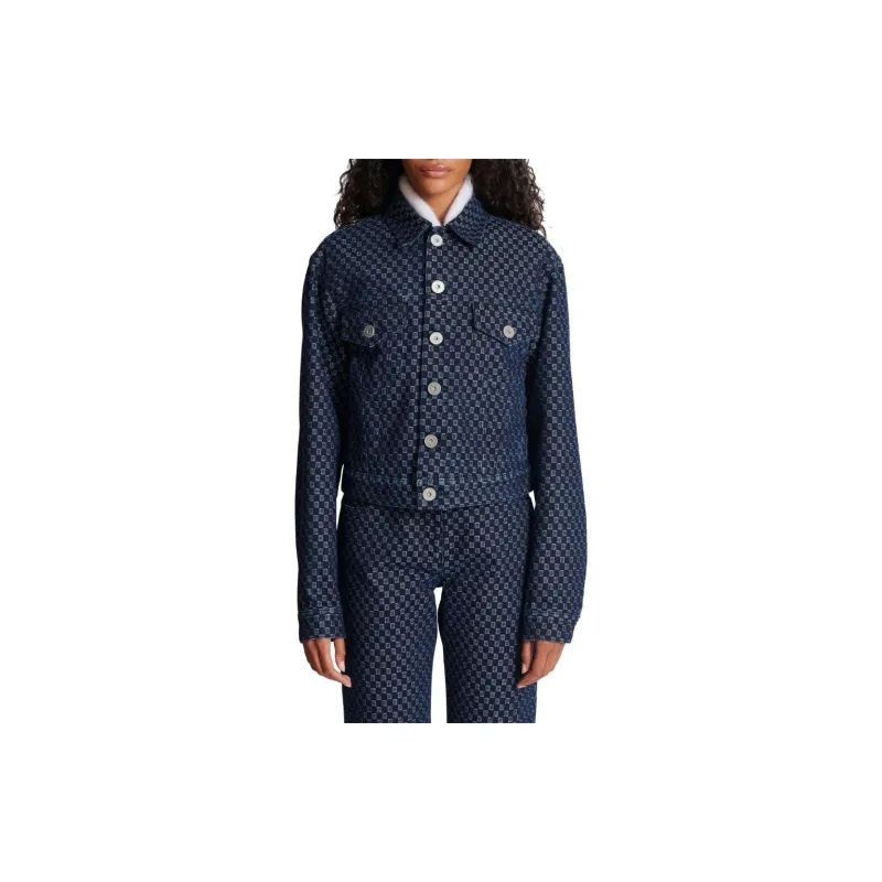 BALMAIN Monogram print Denim Jacket-2